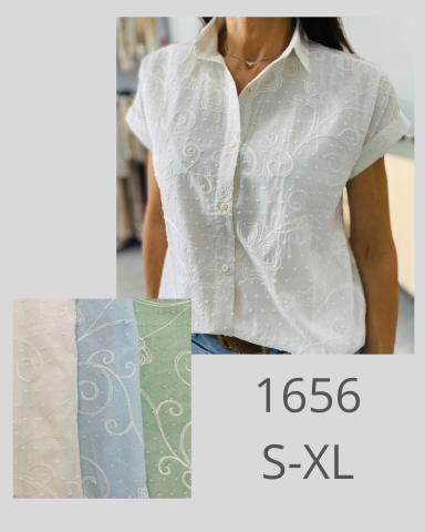 Camisa de mujer de manga corta en varios colores, disponible en tallas S-XL.