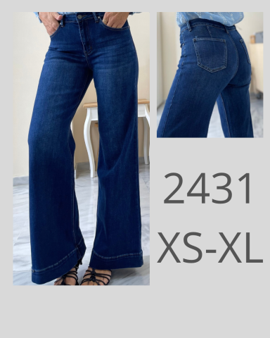 Pantalones vaqueros anchos de mezclilla, corte moderno, disponibles en tallas XS a XL.