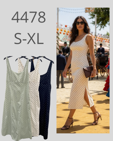 Vestido ajustado de mujer en varios colores, modelo largo con abertura lateral.