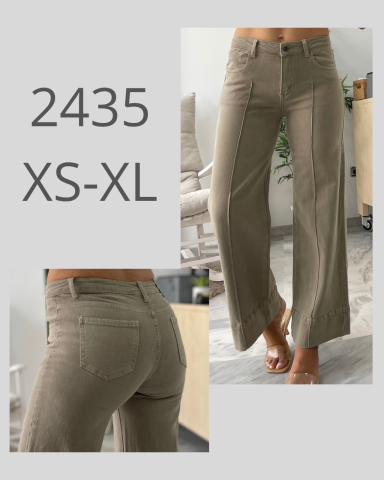 Pantalones de mujer en color marrón, disponibles en tallas XS-XL.