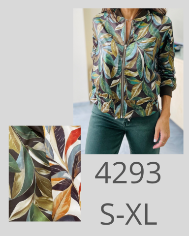 Camisa con estampado de hojas en tonos verdes y marrones, disponible en tallas S-XL.