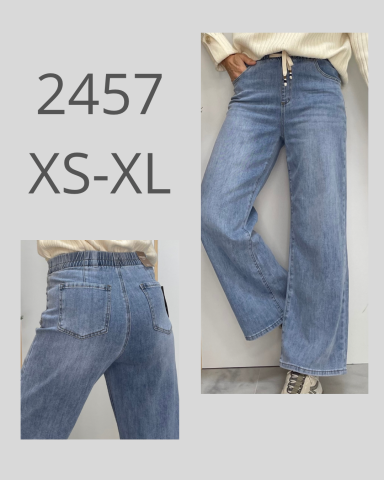Pantalones vaqueros anchos de mezclilla, disponibles en tallas XS a XL.