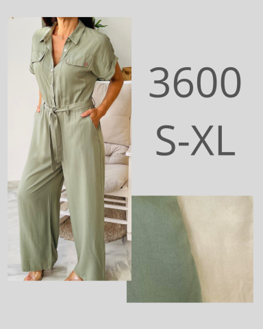 Mono de mujer en color verde oliva, estilo relajado, disponible en tallas S-XL.