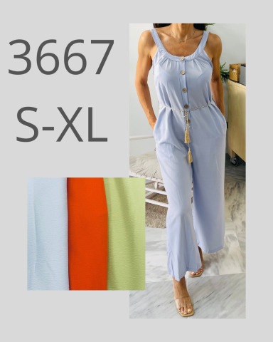 Vestido de tirantes con botones en colores azul claro, naranja y verde claro. Tallas S-XL.