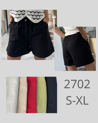 Pantalones cortos en colores variados, modelo 2702, disponible en tallas S-XL.